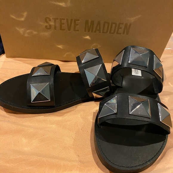 Steve Madden black sandals/slides  Cressida size 7 - Picture 5 of 8